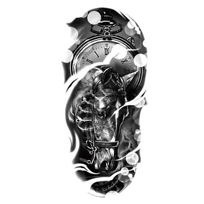 10Styles Clock/Eagle/Skull/Beauty Snake Waterproof Temporary Tattoos Men Henna Tatoo Stickers Tattoo Body Art Tattoos