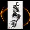 Large Rose Flower Temporary Tattoo For Women Bloosom Peony Tattoos Black Leaves Water Transfer Sexy Floral Tatoos Waist Shoulder view 4