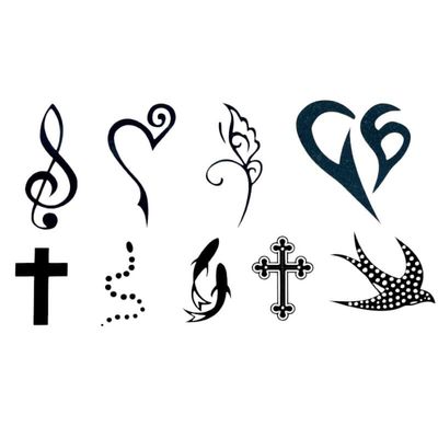 20Pcs Fishing Waterproof Temporary Tattoo Sticker Cross Henna Glitter Tattoo Animal Temporary Tattoos For Woman