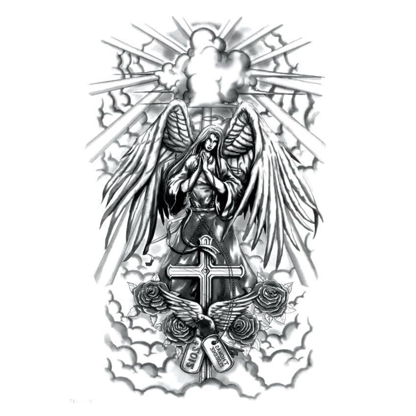 15 * 21Cm Angel Came Into The World Waterproof Temporary Tattoos Men Tattoo Body Tatoo Sleeve Art Henna Tattoo