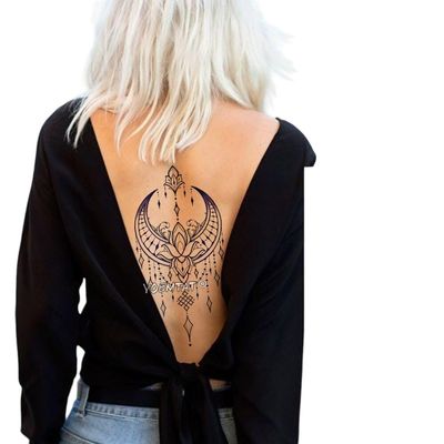 1 Sheet Chest Body Tattoo Temporary Waterproof Jewelry Moon Star Mystery Pattern Decal Waist Art Tattoo Sticker For Women