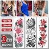 3 Pcs/Lot Large Arm Sleeve Tattoo Japanese Geisha Waterproof Temporary Tatto Sticker Leg Waist Body Art Full Tatoo Women view 4