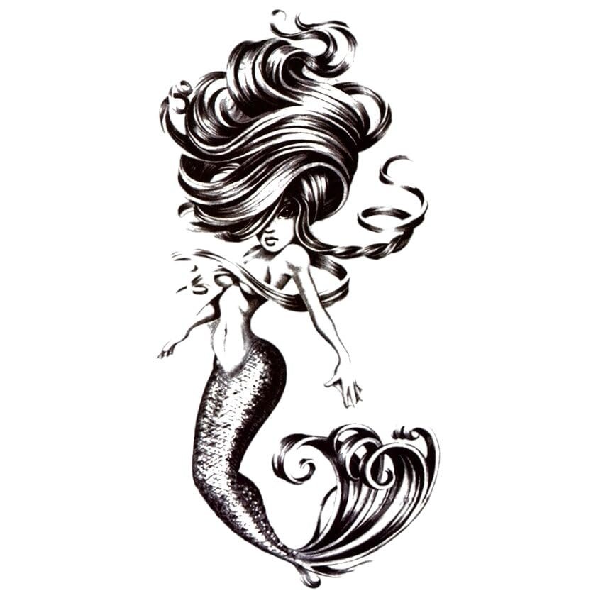 10Pcs Mermaid Waterproof Temporary Tattoos Men Tatoo Animal Temporary Tattoos Adhesive Tattoo Flash Tatoo Man Sticker