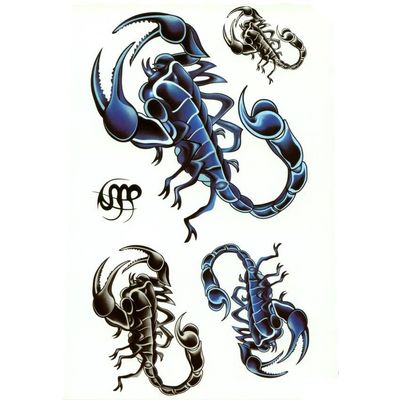 2Pcs 3D Cute Scorpion Temporary Tattoos Men Sex Products Man Woman Tatouage Temporaire Tatuajes Temporales Tatoos Tattoo