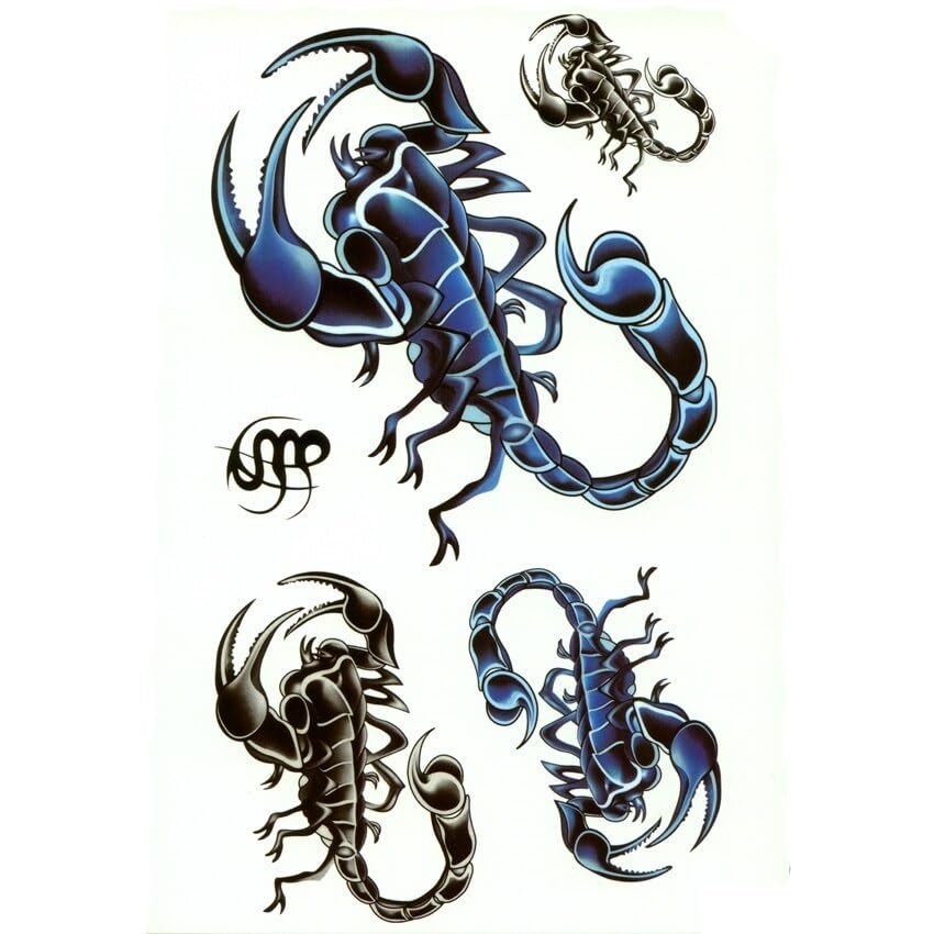 2Pcs 3D Cute Scorpion Temporary Tattoos Men Sex Products Man Woman Tatouage Temporaire Tatuajes Temporales Tatoos Tattoo
