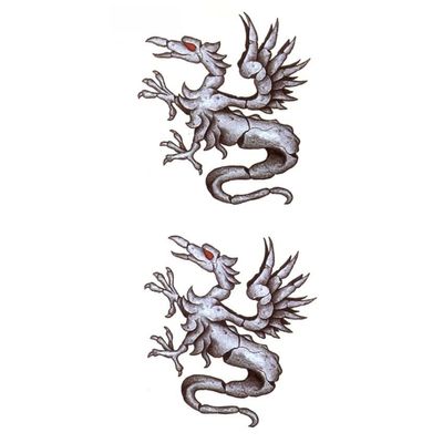 20Pcs The Dragon Fossil Waterproof Temporary Tattoos Men Flash Tattoo Sticker Fly Dragon Sleeve Tatoo Tatuagem Stickers