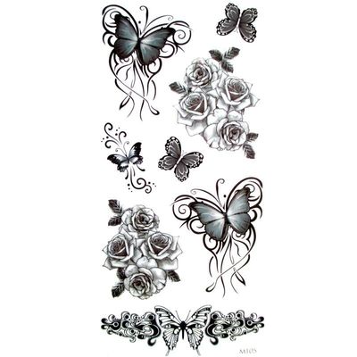 3Pcs 3D Black Tattoo Temporary Tattoo For Man Woman Waterproof Stickers Makeup Maquiagem