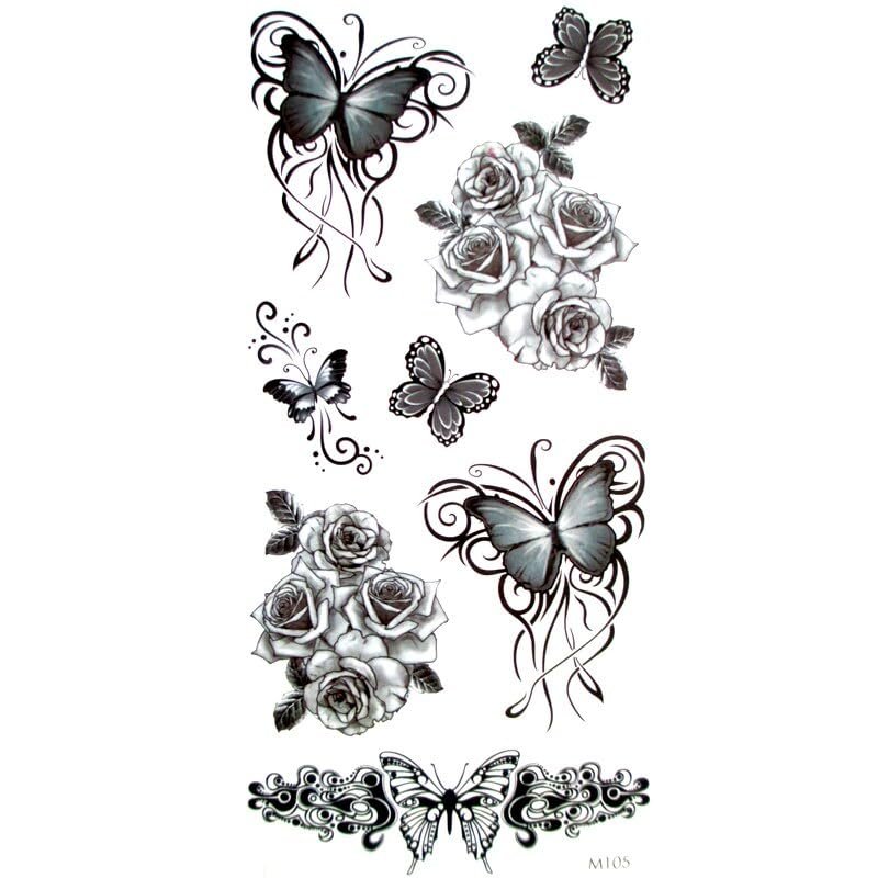 3Pcs 3D Black Tattoo Temporary Tattoo For Man Woman Waterproof Stickers Makeup Maquiagem