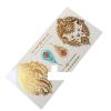 1Pc Dazzling Arm Hand Flower Tattoos Hglh15 Gold Metallic Lace Henna Tattoo Peacock Feather Waterproof Temporary Tattoo Stickers view 1