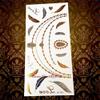 1Pc Dazzling Arm Hand Flower Tattoos Hglh15 Gold Metallic Lace Henna Tattoo Peacock Feather Waterproof Temporary Tattoo Stickers view 4