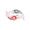 2023 Double Color Cyprinoid Temporary Tattoo Stickers For Men Women Arm Thigh Body Art Fashion Fish Waterproof Tattos view 2