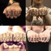 5Sheet Black Elglish Letters Finger Temporary Tattoo Stickers Hand Art Tatto Block Tatoo Men view 2