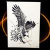 Flying Eagle Temporary Tattoo Black Sketch Waterproof Henna Tattoo Stickers 21 * 15Cm Men Women Body Art Tatoo Arm Sleeve view 3