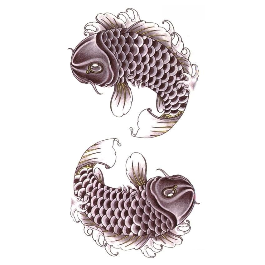 200Pcs Carp Waterproof Temporary Tattoos Men Tattoo Maquiagem Delineador Adesivo Henna Tatoo Temporary Tattoo