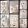 1Pc Sparkle Gold Tattoos Turtle Dolphin Sea Horse Star Fish Shell Anchor Compass Design Metallic Temporary Tattoo Stickers Ays63 view 1