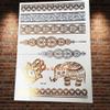 1Pc Sparkle Gold Tattoos Turtle Dolphin Sea Horse Star Fish Shell Anchor Compass Design Metallic Temporary Tattoo Stickers Ays63 view 4