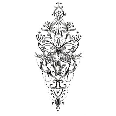 10Styles Lotus/Grey Butterfly/Flower Waterproof Temporary Tattoos Men Henna Tatoo Stickers Tattoo Body Art Tattoos