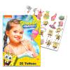 Spongebob Squarepants Temporary Tattoos for Kids and Adults - 75 Spongebob Tattoos For Party Favors Goodie Bags and More (Spongebob Party Supplies Bundle) view 2