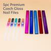 BONA FIDE BEAUTY Czech Glass Cuticle Pusher (Pink) and 5-Pieces Nail File Set. Clean, Trim, Shape Nails view 3