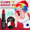 CAHIUYOA Halloween Joker Clown Makeup Kit,Black White Red Face body Paint with Red Clown Nose,Lipstick,3PCS Green Powder Puff,Professional Halloween Stage Cosplay joker Sfx Makeup view 2