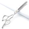 6/6.5-inch professional hairdressing set with sharp blades, easy to trim, suitable for hairdressers, hair salons, and families. (6-in thinning scissors) view 1