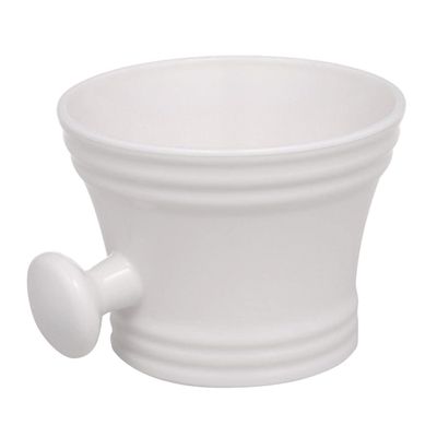 Plastic Shaving Soap Bowl, Foam Shaving Soap Cream Bowl Men Shaving Bowl Soap Cream Bowl with Handle Soap Mug Bowl Barber Cleaning Soup Cup Shaving Brush Bowl for Men (White)