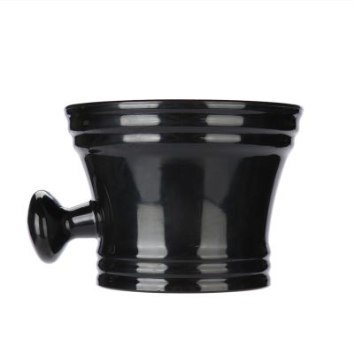 Plastic Shaving Soap Bowl, Foam Shaving Soap Cream Bowl Men Shaving Bowl Soap Cream Bowl with Handle Soap Mug Bowl Barber Cleaning Soup Cup Shaving Brush Bowl for Men (Black)