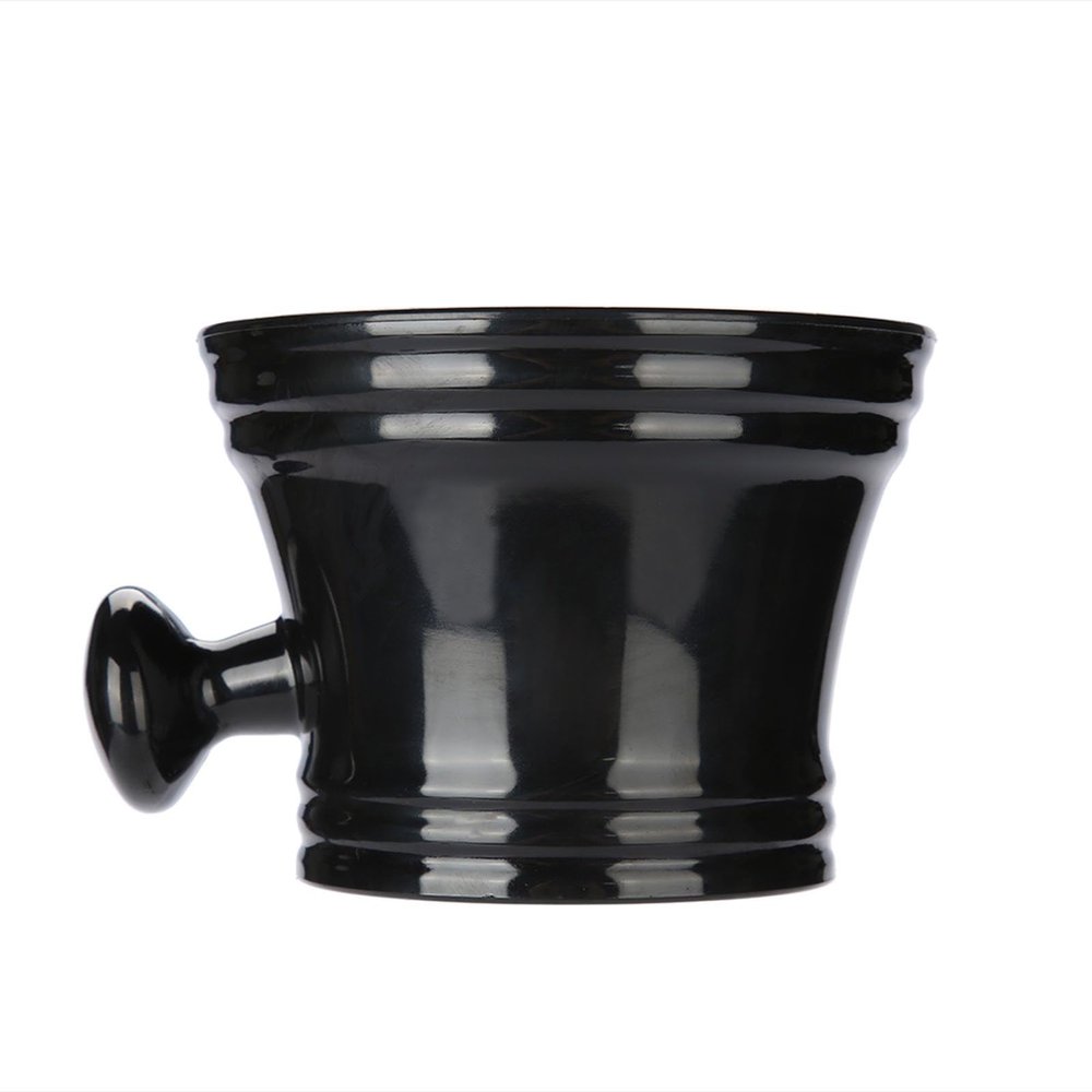 Plastic Shaving Soap Bowl, Foam Shaving Soap Cream Bowl Men Shaving Bowl Soap Cream Bowl with Handle Soap Mug Bowl Barber Cleaning Soup Cup Shaving Brush Bowl for Men (Black)