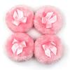 4Pcs Ultra Soft Fluffy Powder Puffs Round Face Body Cosmetic Powder Puff Loose Powder Puffs with Bow Knot Beauty Puff Sponge, Pink view 2