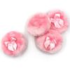4Pcs Ultra Soft Fluffy Powder Puffs Round Face Body Cosmetic Powder Puff Loose Powder Puffs with Bow Knot Beauty Puff Sponge, Pink view 3