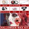 Halloween Makeup Kit Special Effects Zombie Makeup Kit Fake Blood Gel,Scar Wax with Spatula,Temporary sticker and Sponges SFX Set for Vampire cosplay makeup view 2