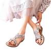 Wedge Size Rhinestone Fashion Plus Ladies Comfortable Flower Summer Sandals Women's Sandals Sandal Women (Silver, 6.5) view 4