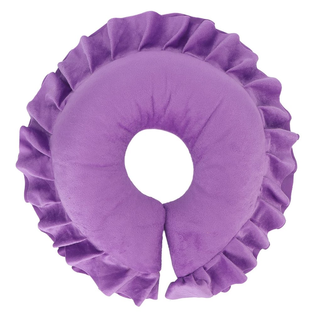 U Shaped Neck Support Cushion, Travel Flight Neck Pad, Skin Friendly Beauty Salon Face Pillow, Breathable Soft Table Bed Face Pillow for Beauty Salon SPA Massage(Purple)