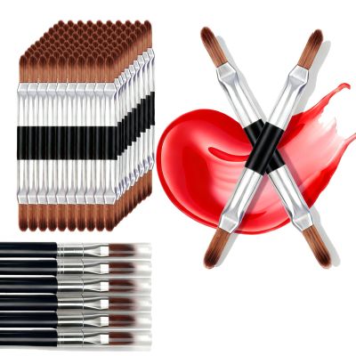 FantasyDay Disposable Makeup Lip Brushes - 100pcs/Set Dual Head Mini Lip Applicator Eyeshadow Wands, Portable Lip Gloss Brush for Easy Evenly Applying Lip Makeup No Shedding #1