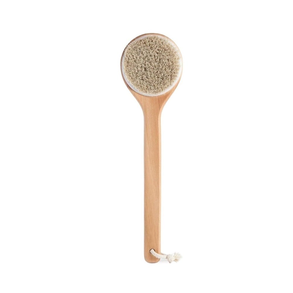 COmaam Women Shower Brush Bath Brushes Back Scrubber for Shower for Men Wood Long Handle Horsehair Bathing Brushes