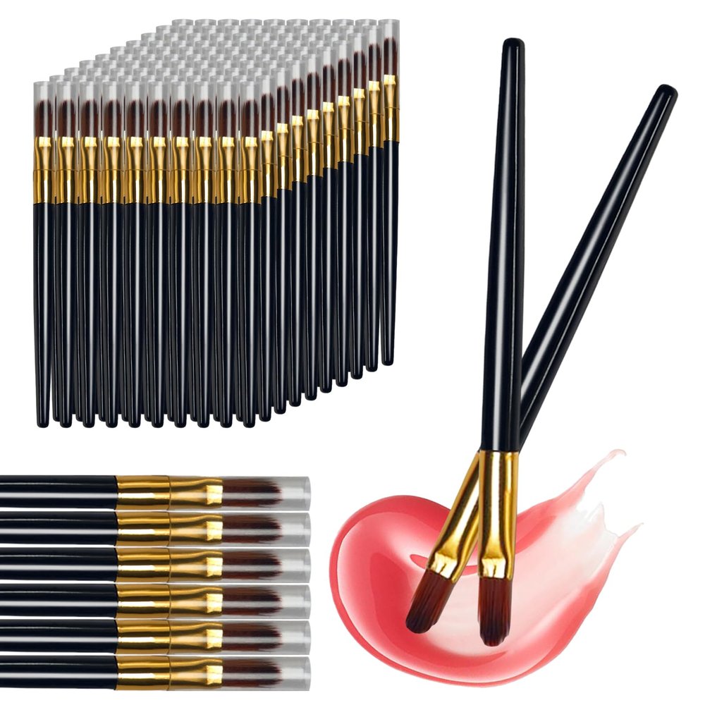 FantasyDay Disposable Makeup Lip Brushes - 100pcs/Set Mini Lip Applicator Eyeshadow Wands, Portable Lip Gloss Brush for Easy Evenly Applying Lip Makeup No Shedding #5