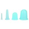 4pcs Silicone Gel Facial Cupping Set,Vacuum Massage Cup Kit,Vaccum Facial Massager Cupping Cup Face Lifting Firming Care for Body Face Neck Back Eye(Green) view 1