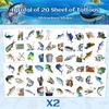 20 Sheets(120PCS) Gone Fishing Fish Temporary Tattoos Gone Fishing Party Favor for Birthday Party Supplies Fishing Party Decorations, Fathers Day, Retirement, Baby Shower for Kids Boys Adults view 2