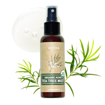 [USDA Certified] TheAromaShop Organic Acne Tea Tree Mist Korea Atonanda Facial & Bag & Body & Face Spray -Acne Skin Care Natural Ingredients - 3.38 fl. oz