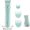RAXMETRY Bikini Trimmer for Women, Electric Razors for Women, IPX7 Waterproof&Easy Cleaning, Ceramic Blade,Rechargeable Pubic Hair Trimmer Womens,Green view 1