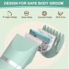 RAXMETRY Bikini Trimmer for Women, Electric Razors for Women, IPX7 Waterproof&Easy Cleaning, Ceramic Blade,Rechargeable Pubic Hair Trimmer Womens,Green view 2