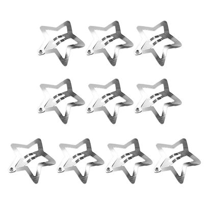 20PCS pentagram Snap Hair Clips Silver Star Hair Clip Pins Headdress Hair Jewelry Accessories for Girls Styling Decor for Women Girl Exquisite Hollow Barrettes Clamp Hairpin Accessories