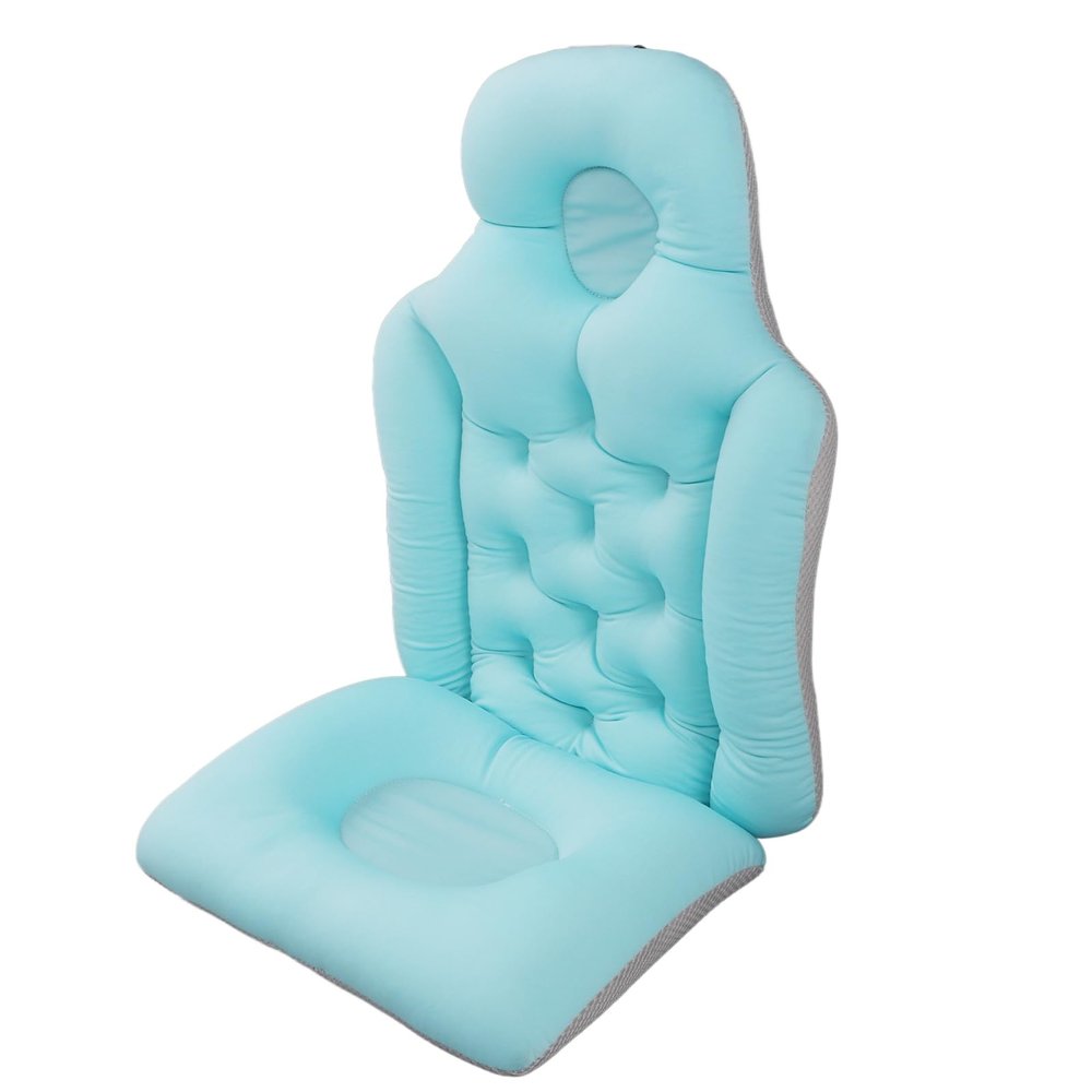 Alomejor Full Body Bath Pillow Quick Drying High Elasticity Bathtub Cushion Hanging Hole Bathtub Cushion (Blue)