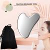 Hysotok Stainless Steel Gua Sha Facial Tools, Face Roller and Gua Sha Set for Facial Massage, Neck, Eyes, Body, Chin Lift, and Skin Tightening (Silver Heart) view 2