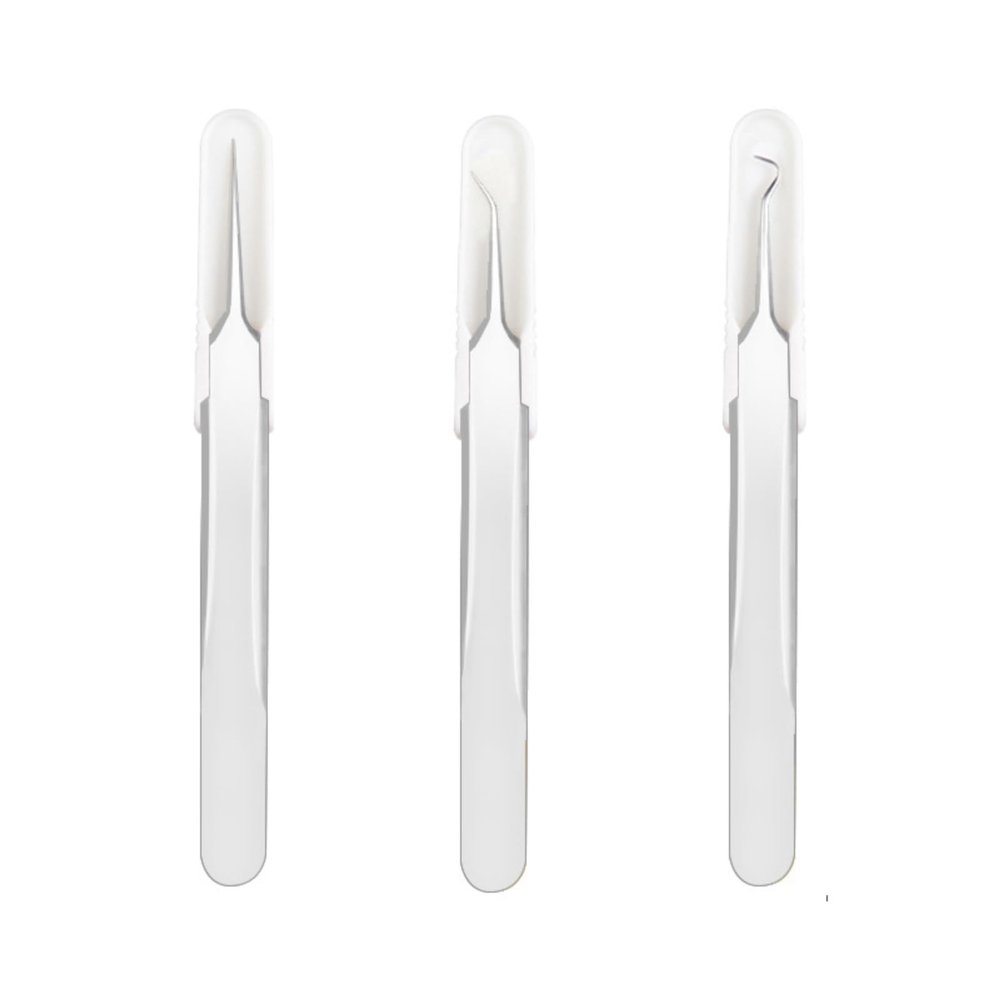 YSJJZRL Ultra-fine Acne Blackhead Removal Tweezers Beauty Salon Pimples Needles Deep Cleaner Clip Care Tool (3 Pcs)