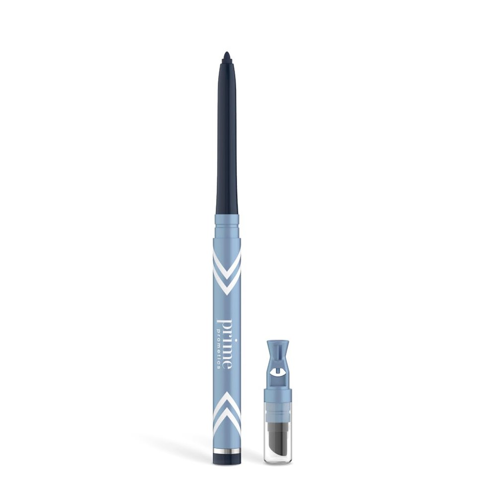 PRIME PROMETICS PrimeEyes Glide Eyeliner for Mature Women Water-Resistant, Long-Stay and Mess-Proof Gel Cream Texture, Discreet Sharpener and Effective Smudger (Sapphire (blue))