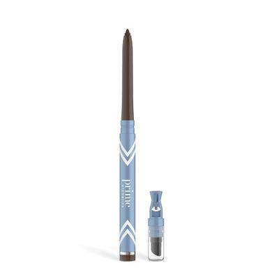 PRIME PROMETICS PrimeEyes Glide Eyeliner for Mature Women  Water-Resistant, Long-Stay and Mess-Proof  Gel Cream Texture, Discreet Sharpener and Effective Smudger (Wood (brown))