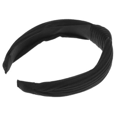 FRCOLOR Wide Lace Headband for Women Unique Cloth Hair Hoop Fashionable Accessory for Girls for Everyday Wear Attractive Black Design