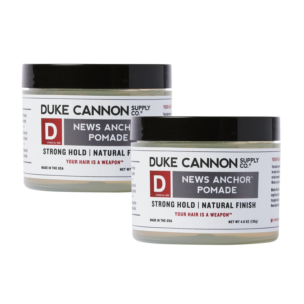 Duke Cannon News Anchor Hold Pomade - Strong Hold & Natural Finish (Pack of 2, 4.6 oz.)