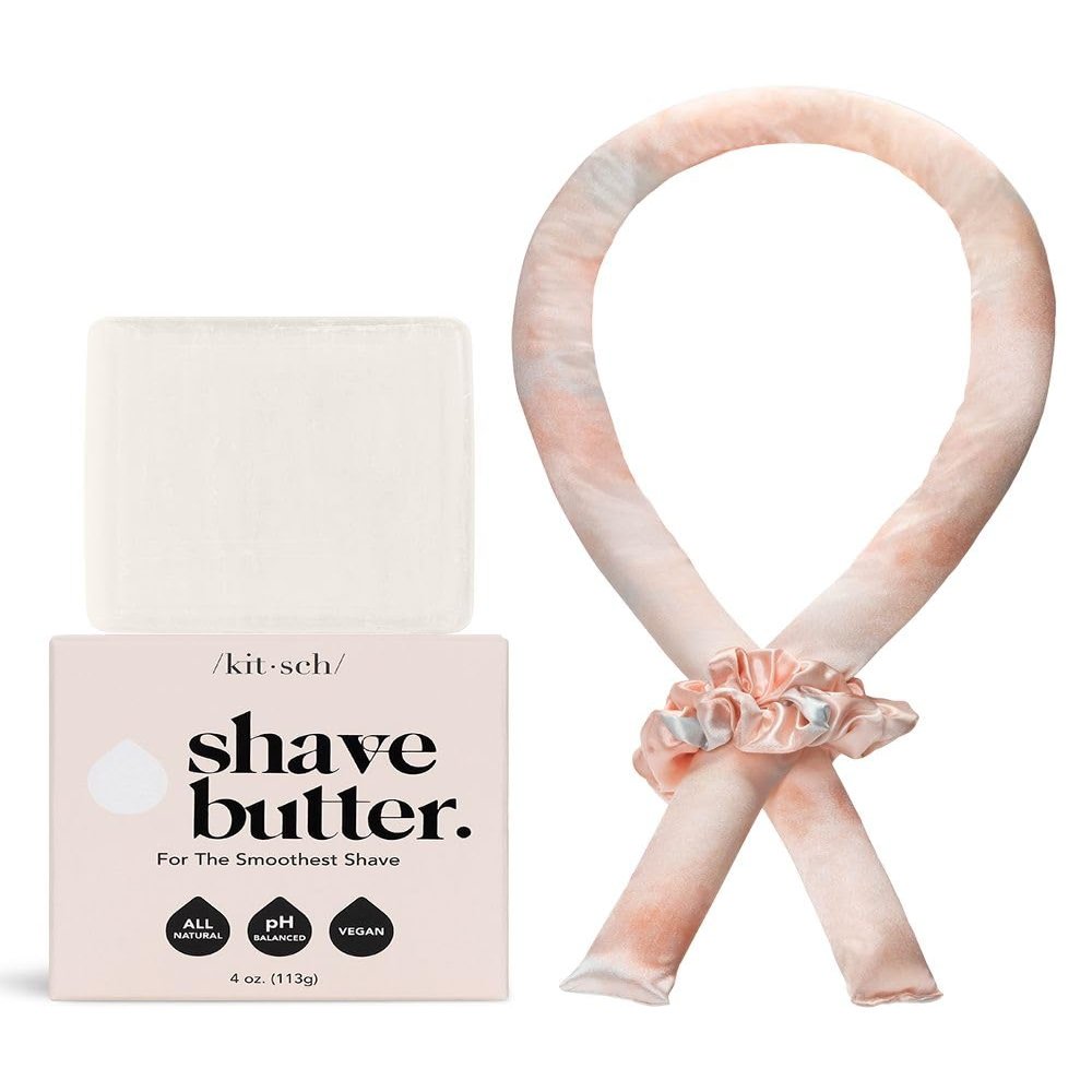 Kitsch Smooth Shave Butter for Sensitive Skin & Satin Heatless Curling Set with Discount